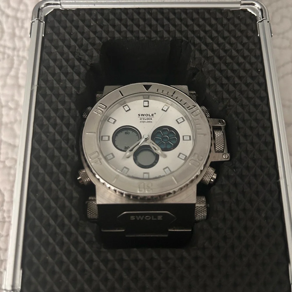 Men's Silver Swole o’clock Watch 200M WR